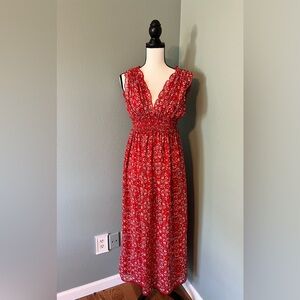 New Max Studio Red Floral Dress Size M